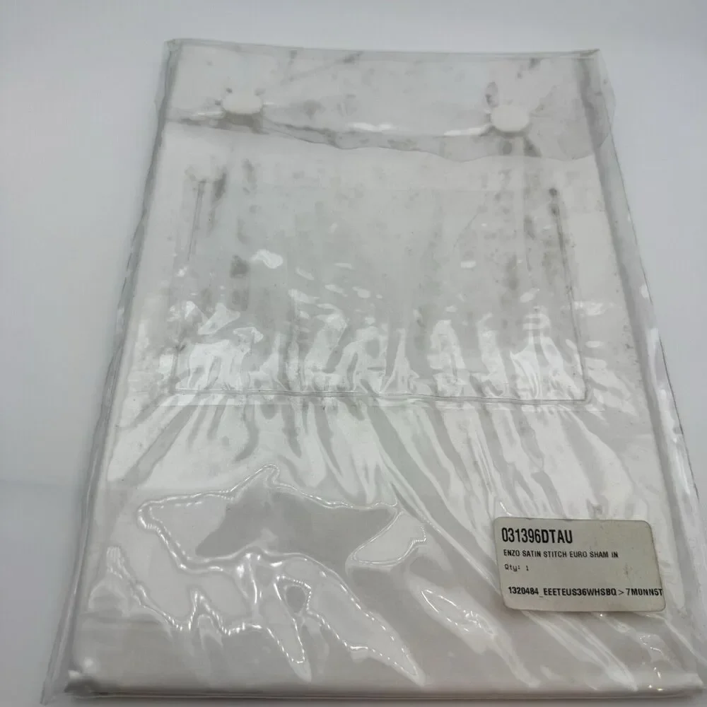 Eastern Accents Enzo Satin Stitch Euro Sham - Taupe/White - NEW NIP 27x27